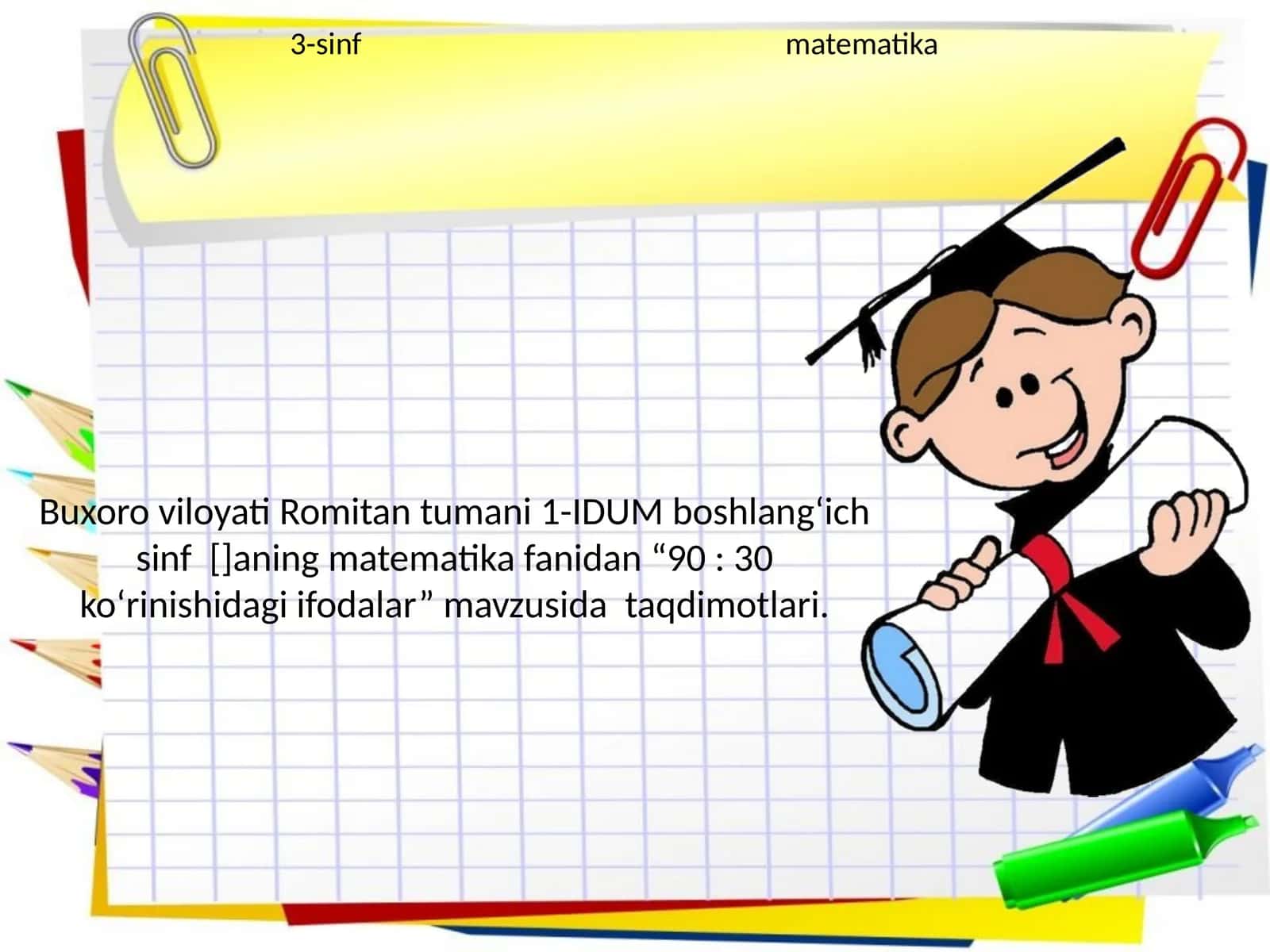 90:30 ko‘rinishidagi ifodalar