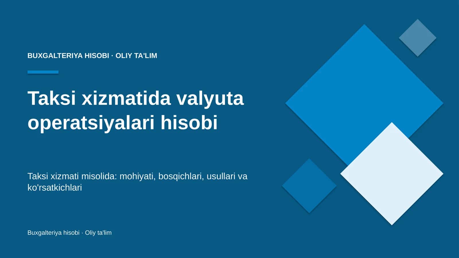taksi xizmatida valyuta operatsiyalari hisobi 8866