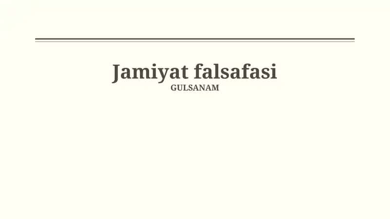 Jamiyat falsafasi