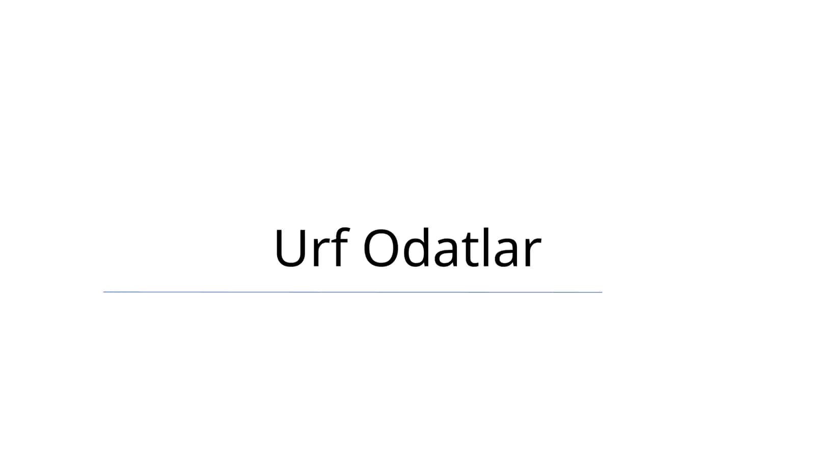 Urf Odatlar