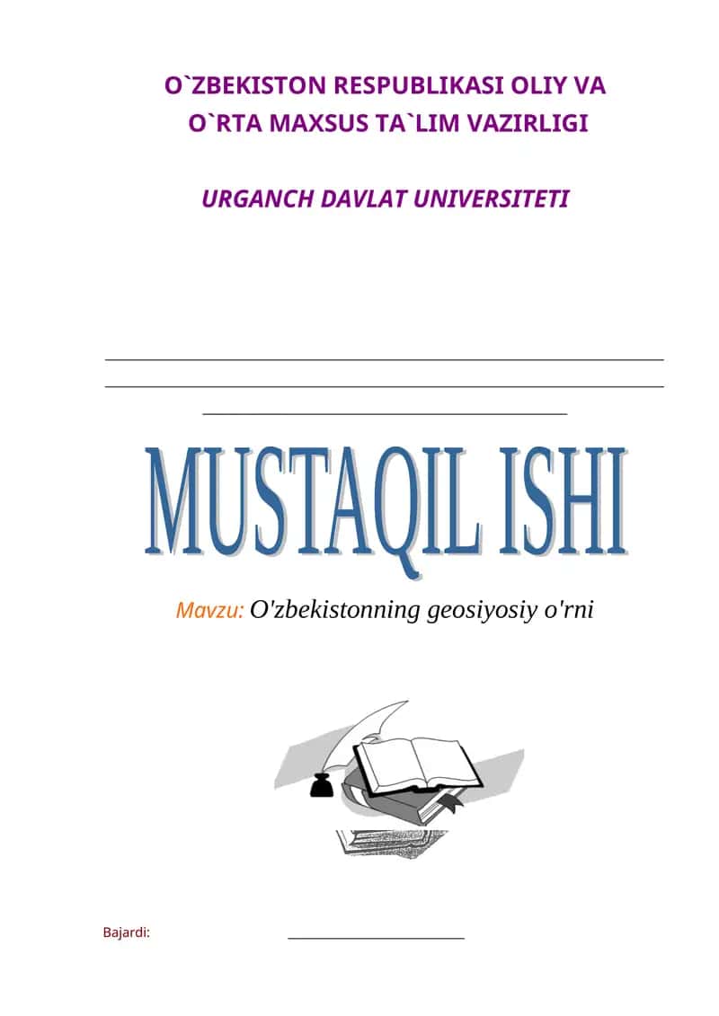 O'zbekistonning geosiyosiy o'rni