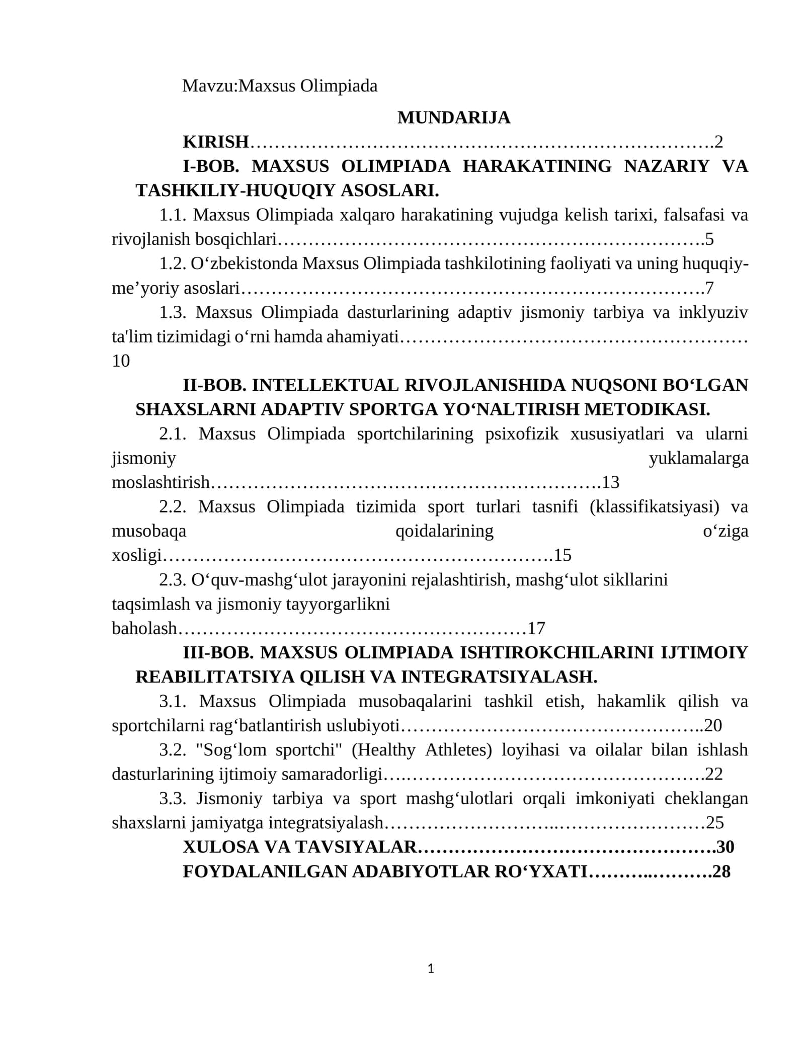 Maxsus Olimpiada