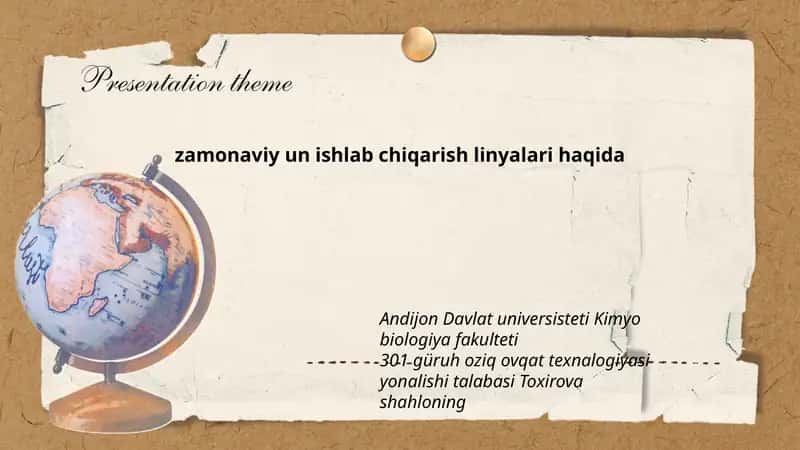 Zamonaviy un ishlab chiqarish linyalari haqida