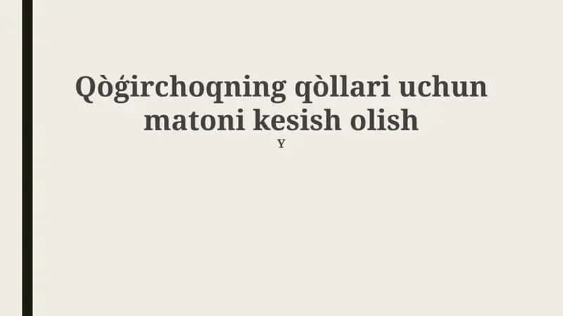 Qo'lqopning matoni kesish olish