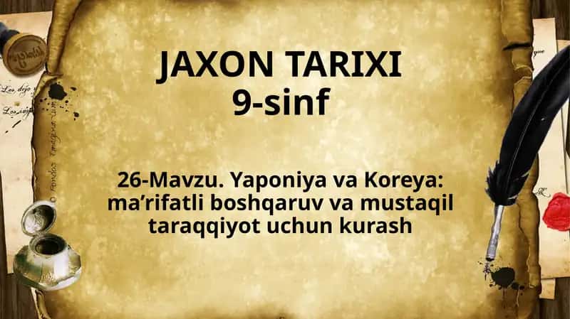 9-sinf jaxon tarixi