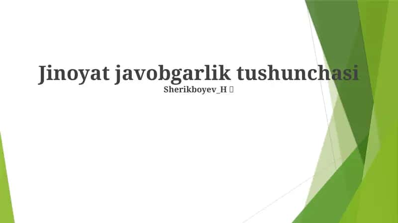 Jinoyat javobgarlik tushunchasi
