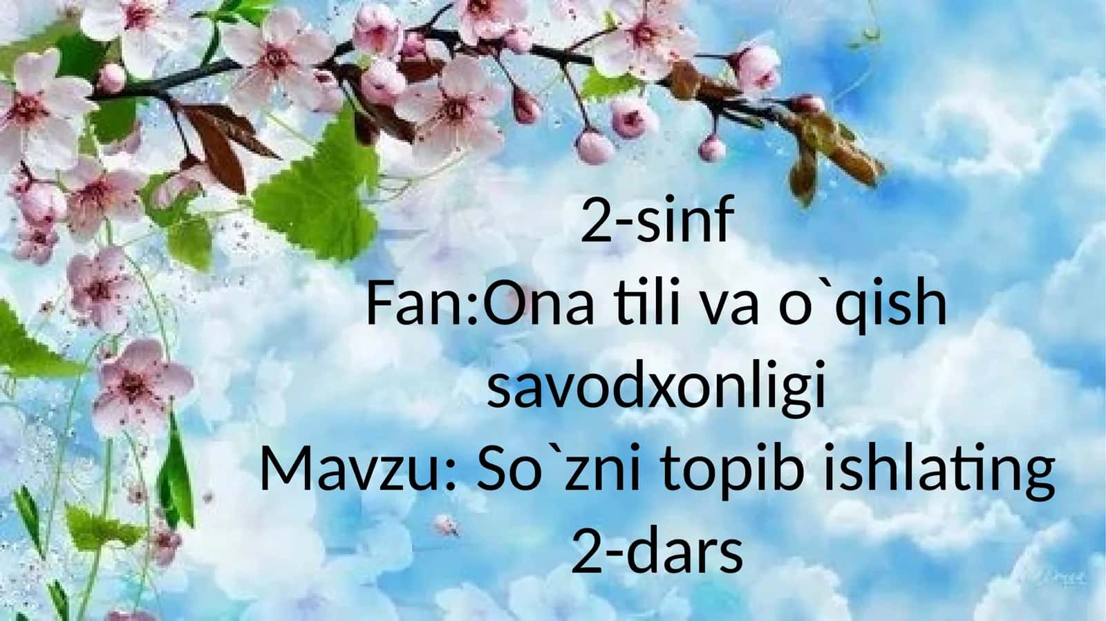 Fan: Onatilivao`qishsavodxonligi