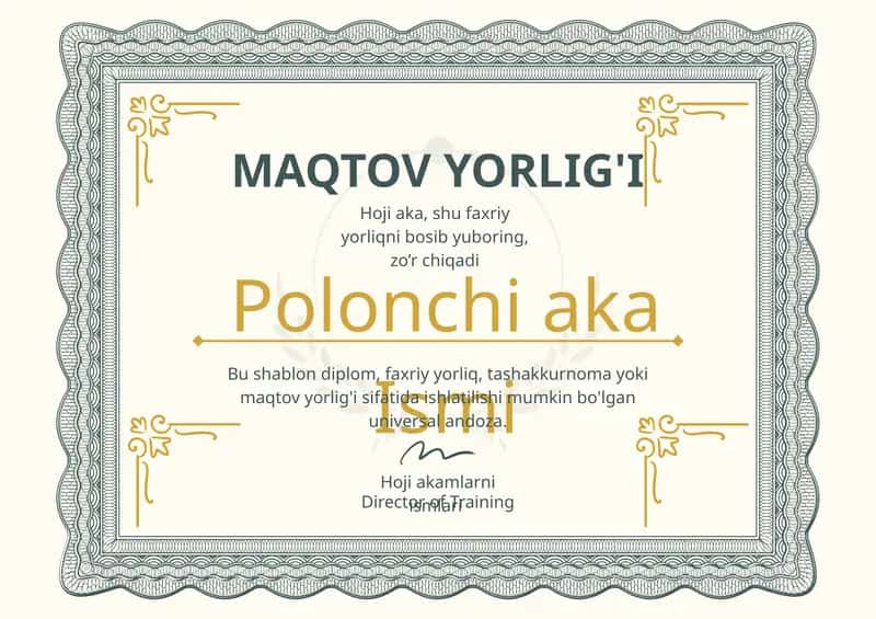 MAQTOV YORLIG'I
