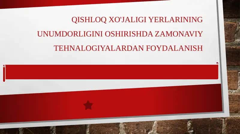 qishloq xo'jaligi yerlarining unumdorligini oshirishda zamonaviy tehnalogiyalardan foydalanish