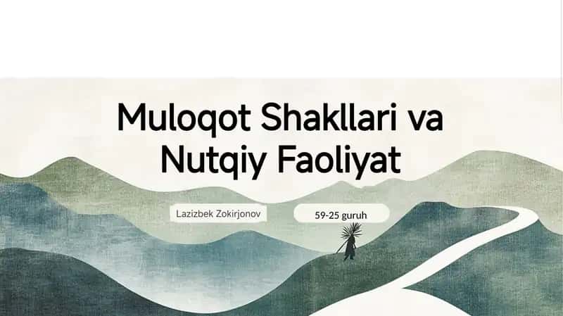 Muloqot Shakllari va Nutqiy Faoliyat