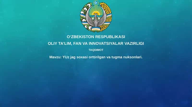 Yuz maydonini olish va tugma defektlari
