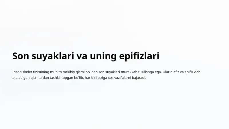 Son suyaklari va uning epifizlari