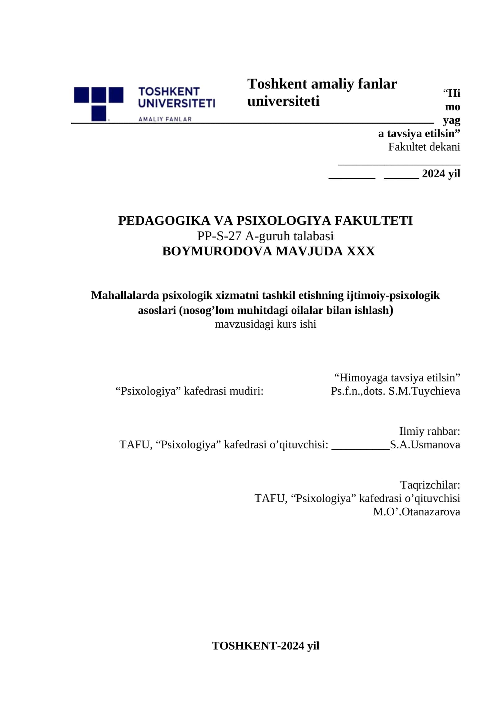 Mahallalarda psixologik xizmatni tashkil etishning ijtimoiy-psixologik asoslari