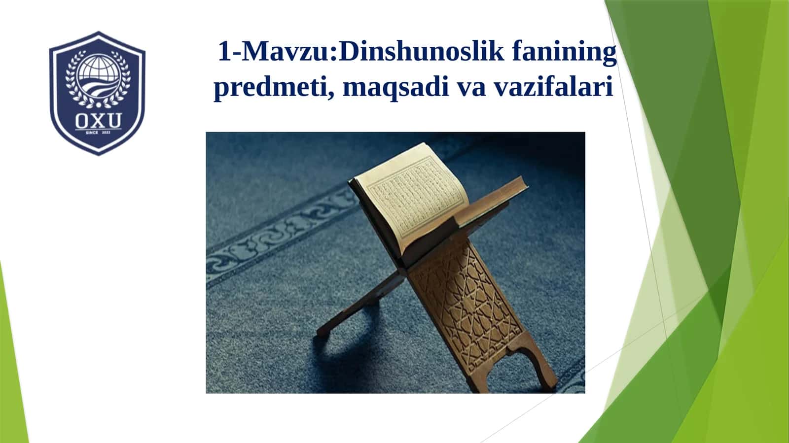 Dinshunoslikfanining predmeti, maqsadi va vazifalari
