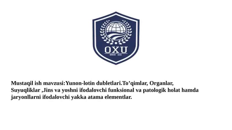 Yunon-lotin dubletlari To'qimalar suyuqliklar