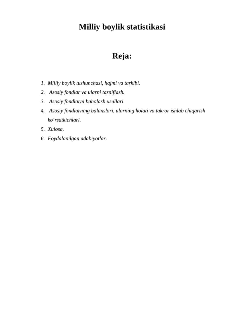 Milliy boylik statistikasi
