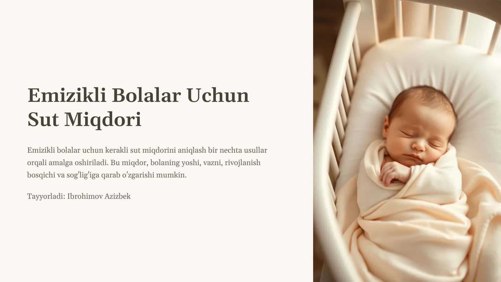 Emizikli Bolalar Uchun Sut Miqdori