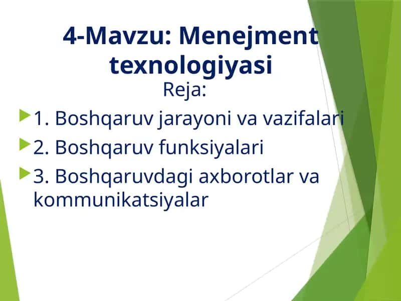 Menejment texnologiyasi