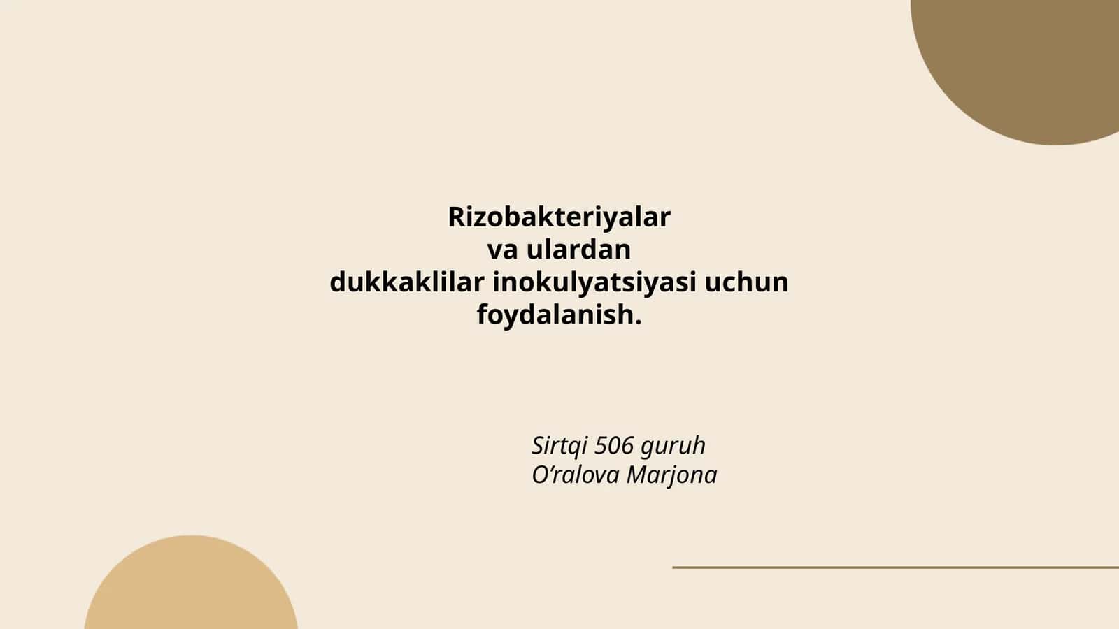 Rizobakteriyalar va ulardan dukkaklilar inokulyatsiyasi uchun foydalanish