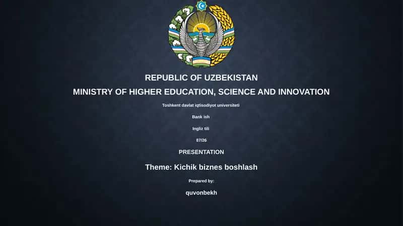 Kichik biznes boshlash