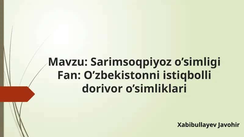 Sarimsoqpiyoz o'simligi