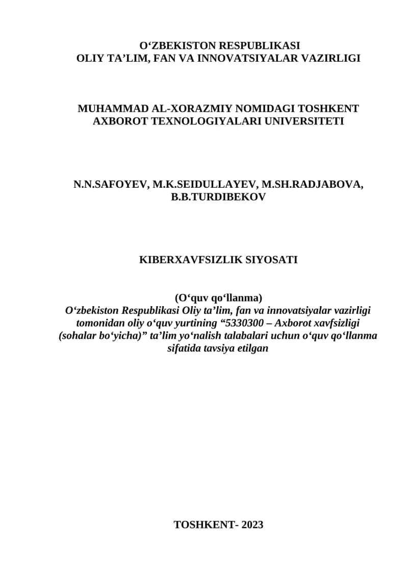 Kiberxavfsizlik siyosati