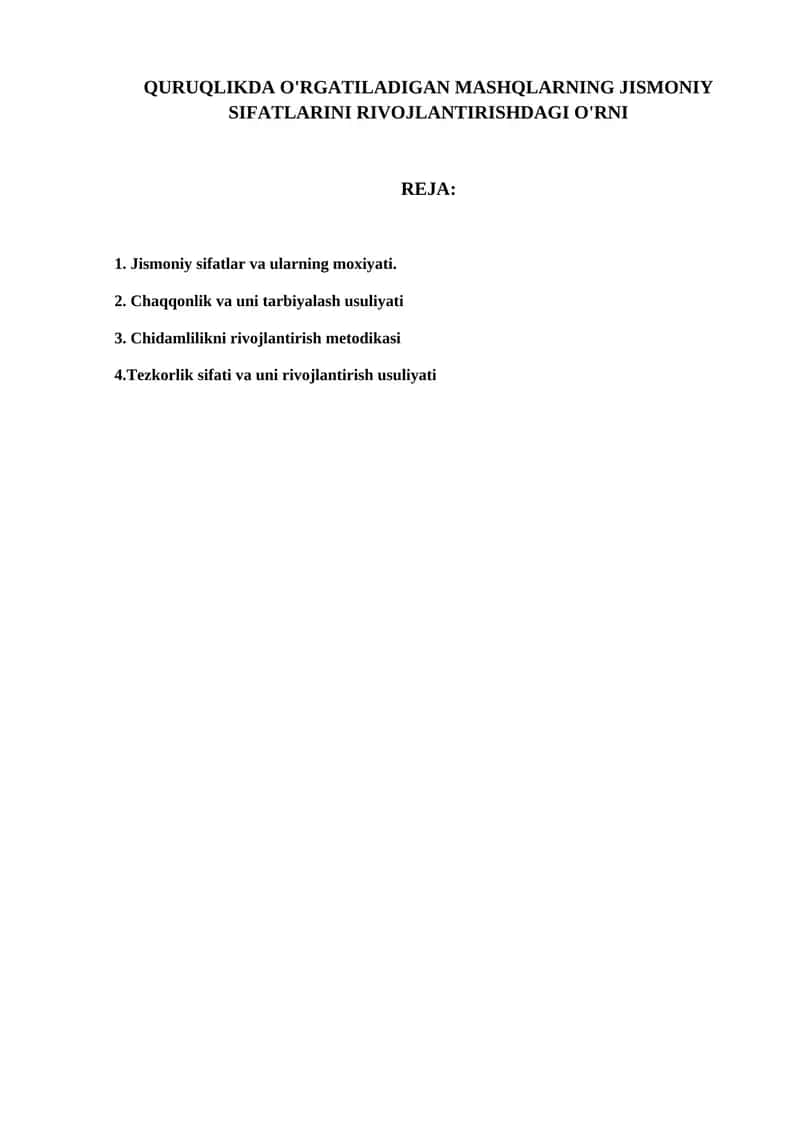 Jismoniy sifatlar va ularning moxiyati