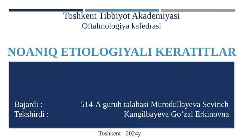 Noaniq etiologik likeratitlar