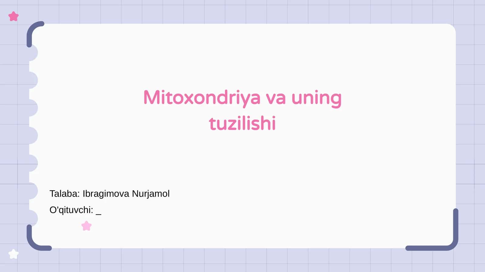 Mitoxondriya va uning tuzilishi