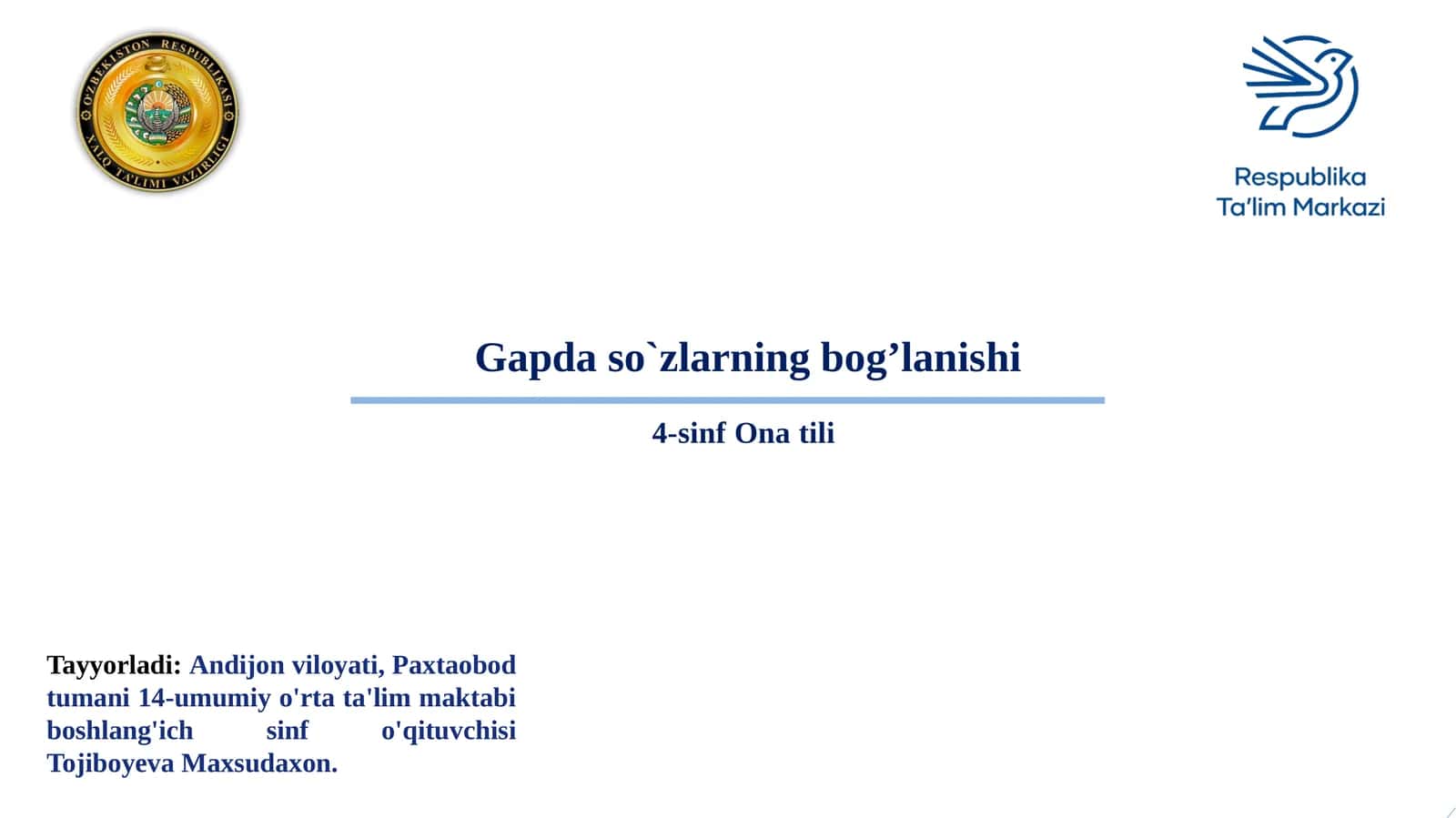 Gapdaso`zlarning bog’lanishi