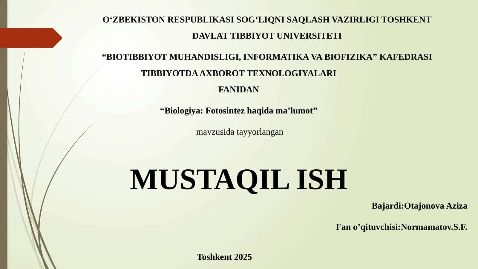 Biologiya:Fotosintez haqida ma’lumot