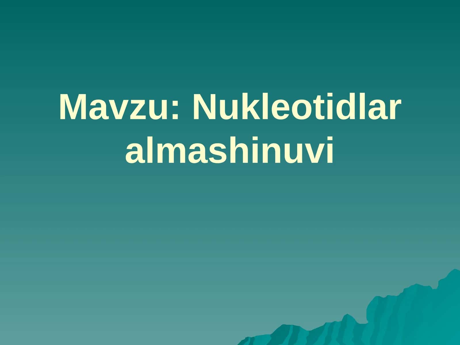 Nukleotidlar almashinuvi