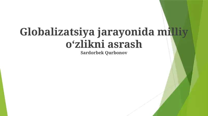 Milliy Madaniyat va An’analarni Asrash Yullar