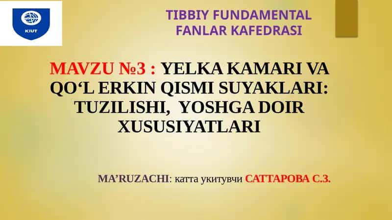 TIBBIY FUNDAMENTAL FANLAR KAFEDRASI