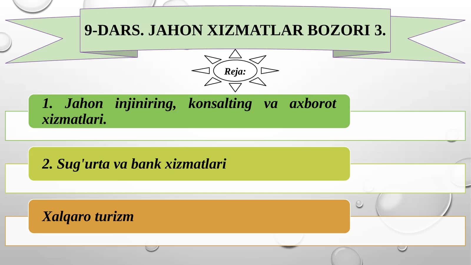 Jahon xizmatlar bozori 3