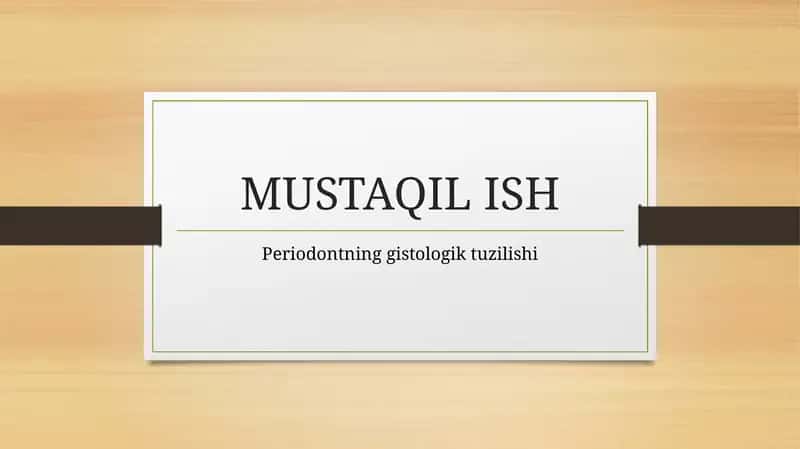 Periodontning gistologik tuzilishi