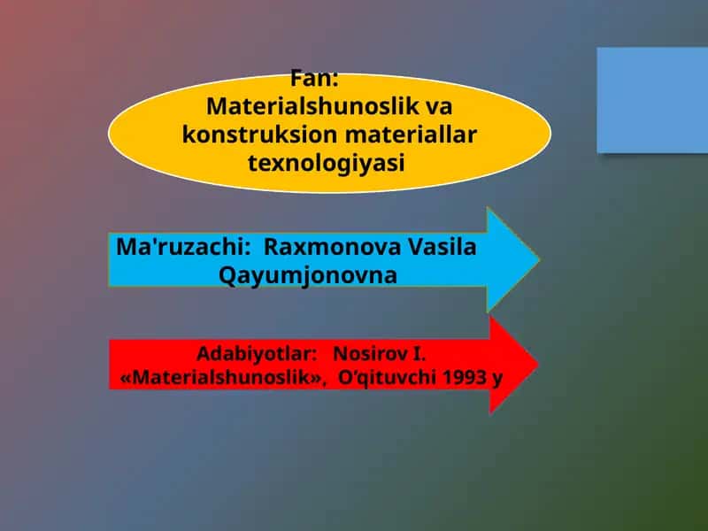Ranglimetallar va ular asosidagi qotishmalar