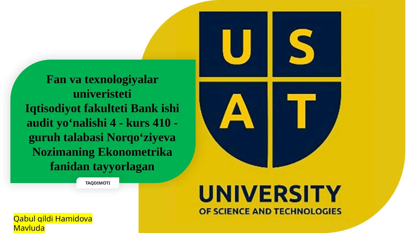 O’RTACHA MIQDORLARNING TURLARI VA UNI HISOBLASH TARTIBI