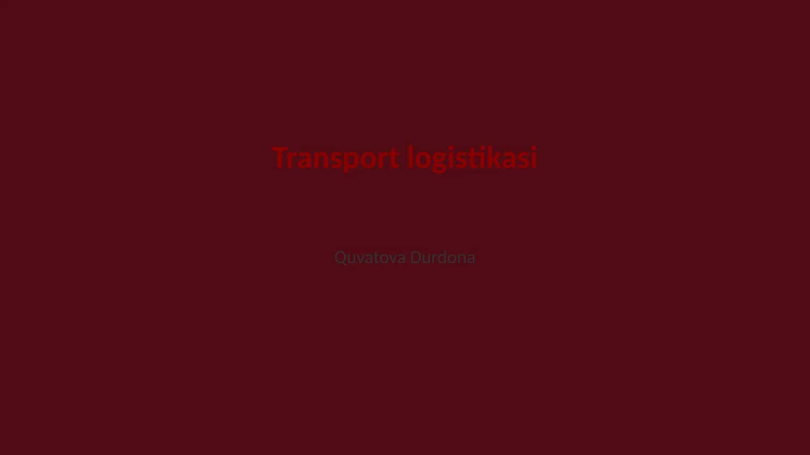 Transport logistikasi