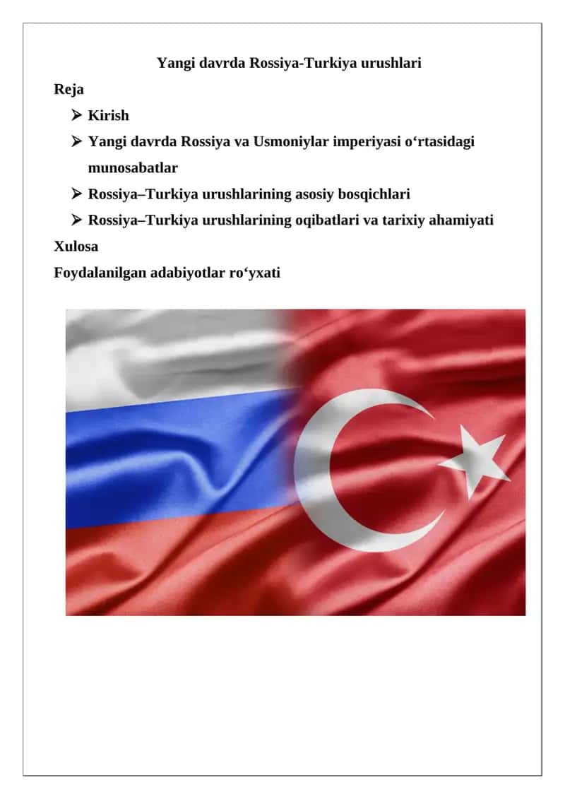 Yangi davrda Rossiya-Turkiya urushlari