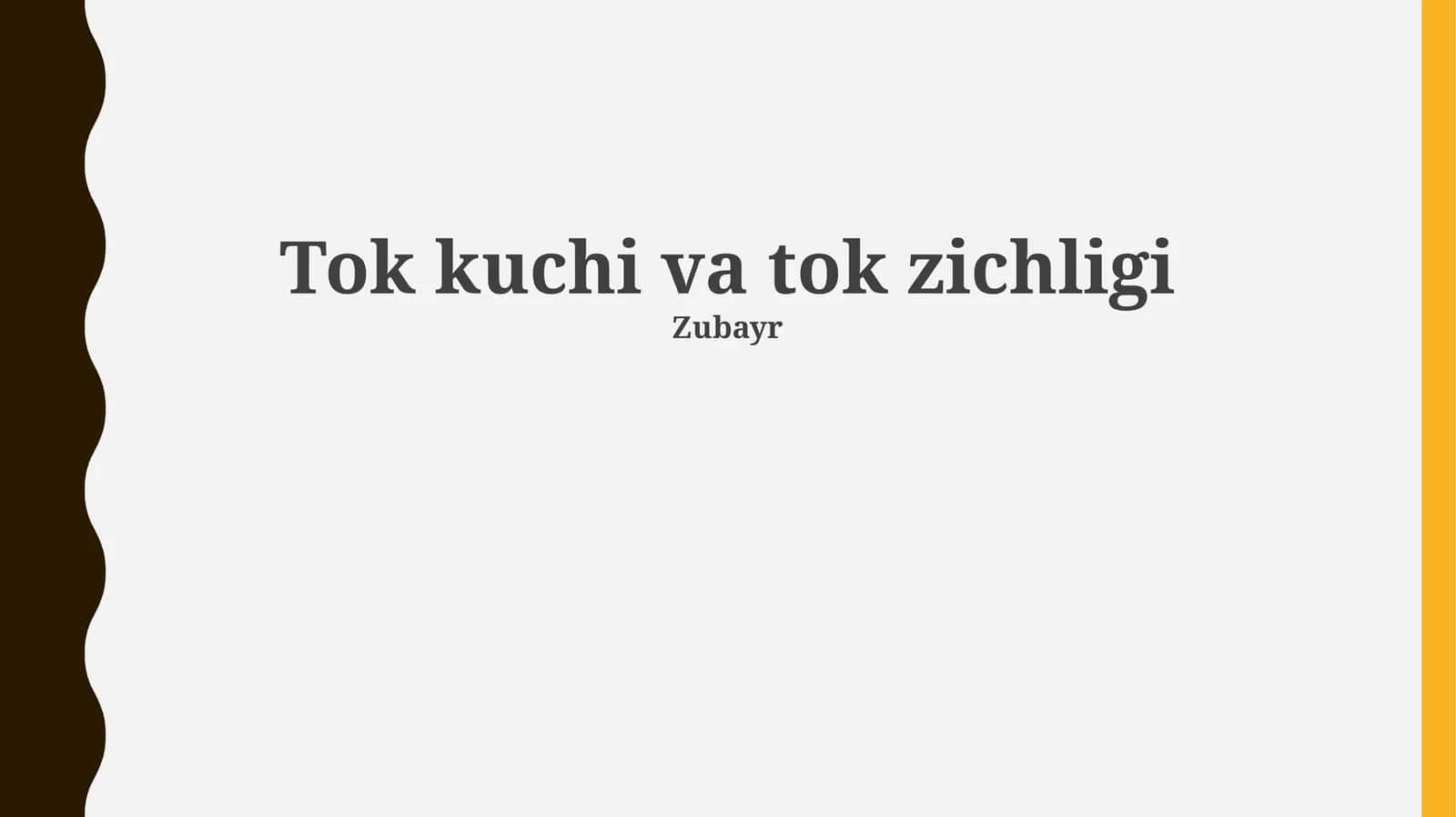 Tok kuchi va tok zichligi