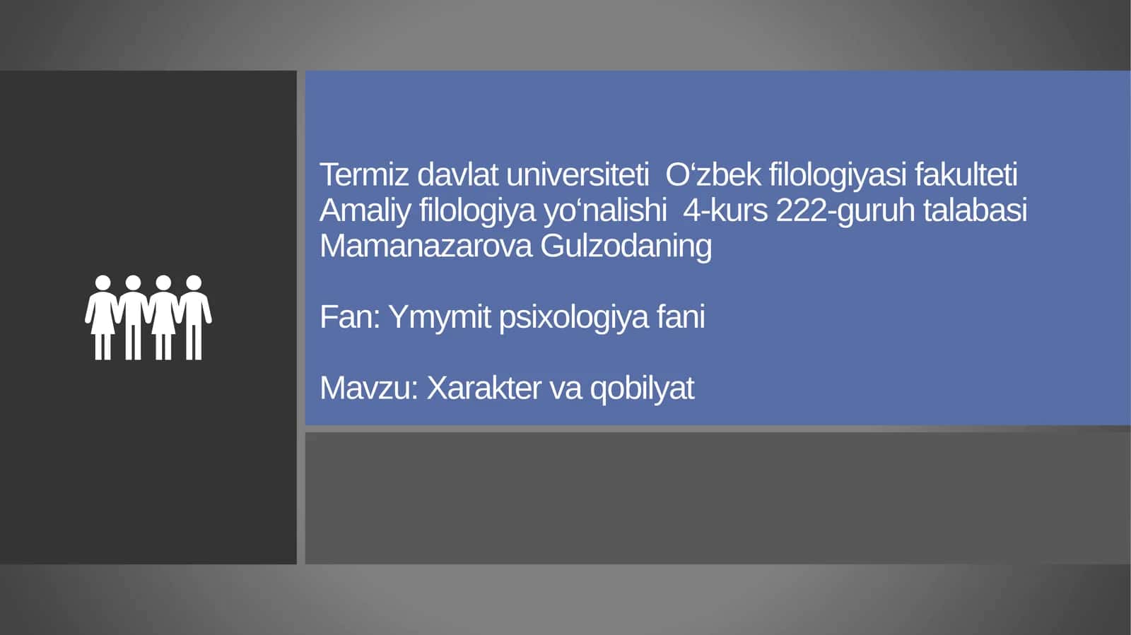 Xarakter va qobiliyat