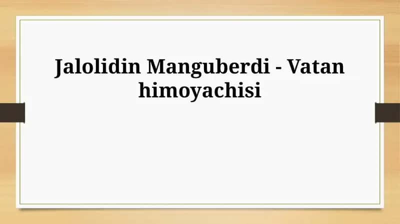Jaloliddin Manguberdi - Vatan himoyachisi