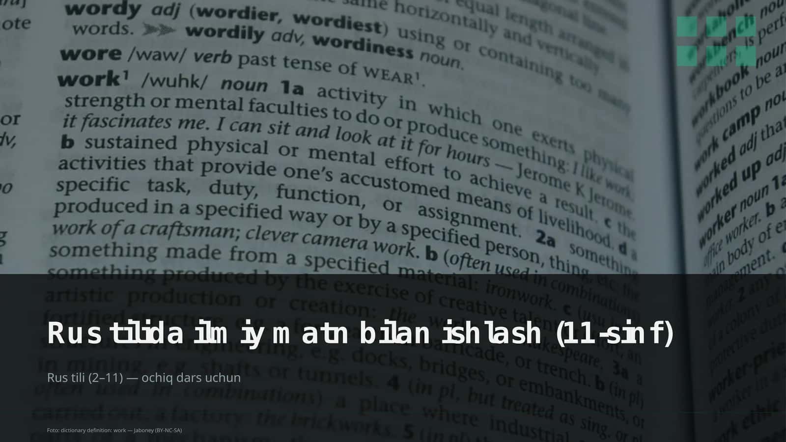 Rus tilida ilmiy matn bilan ishlash (11-sinf)