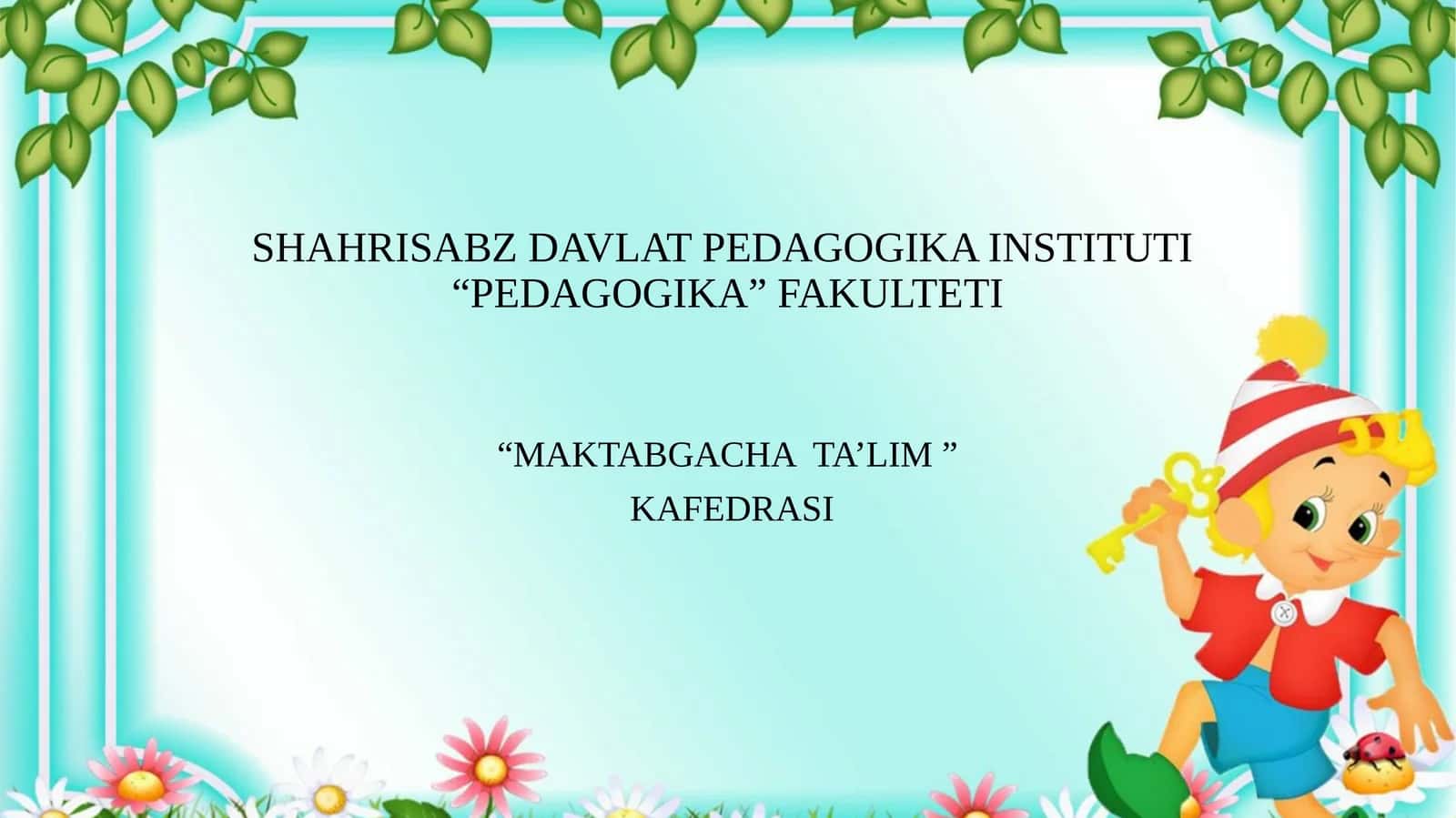 Shaxs rivojlanishi haqida tushuncha