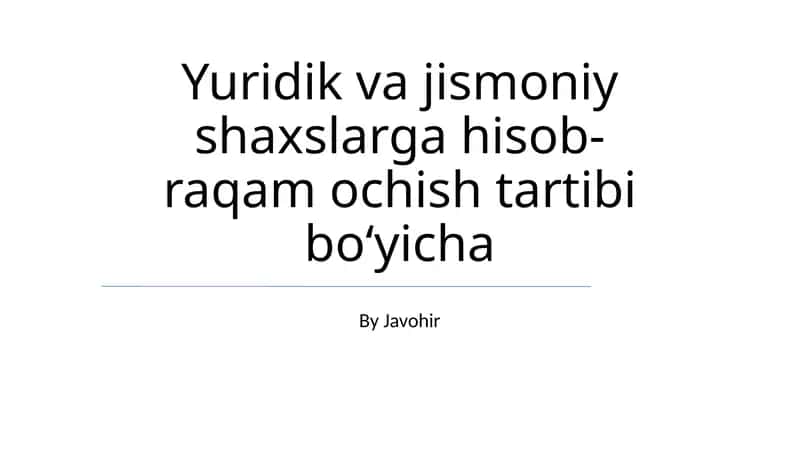 Hisob-raqam ochish ta'limi