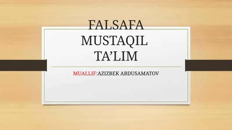 FALSAFA JAHON XALQLARINING MADANIYATINING TARKIBIY QISMI