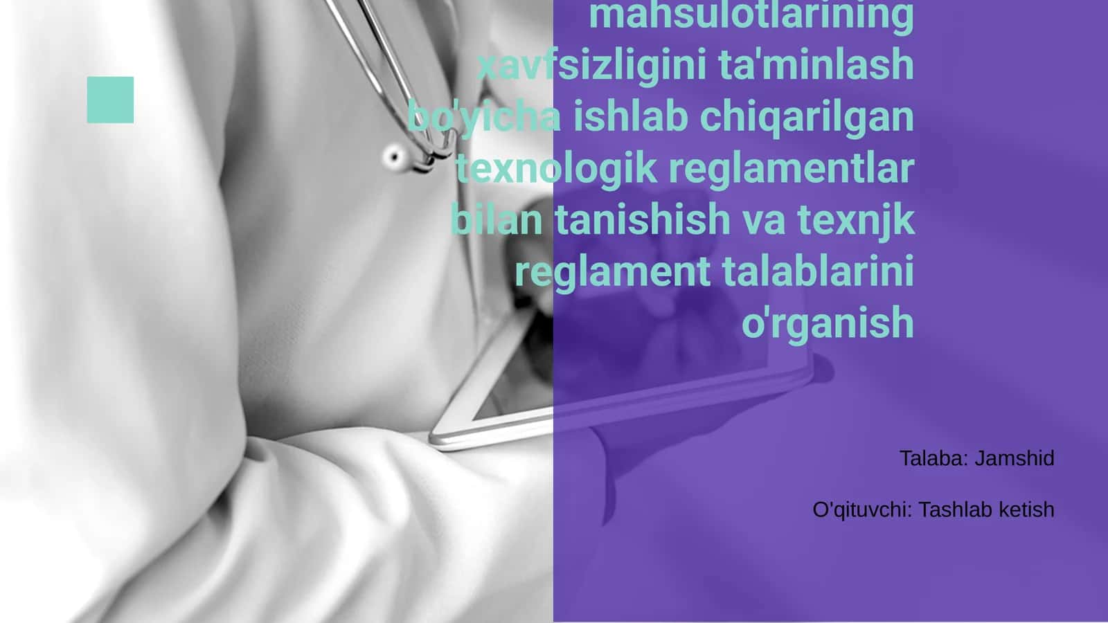 Texnologik reglamentlar va xavfsizlik