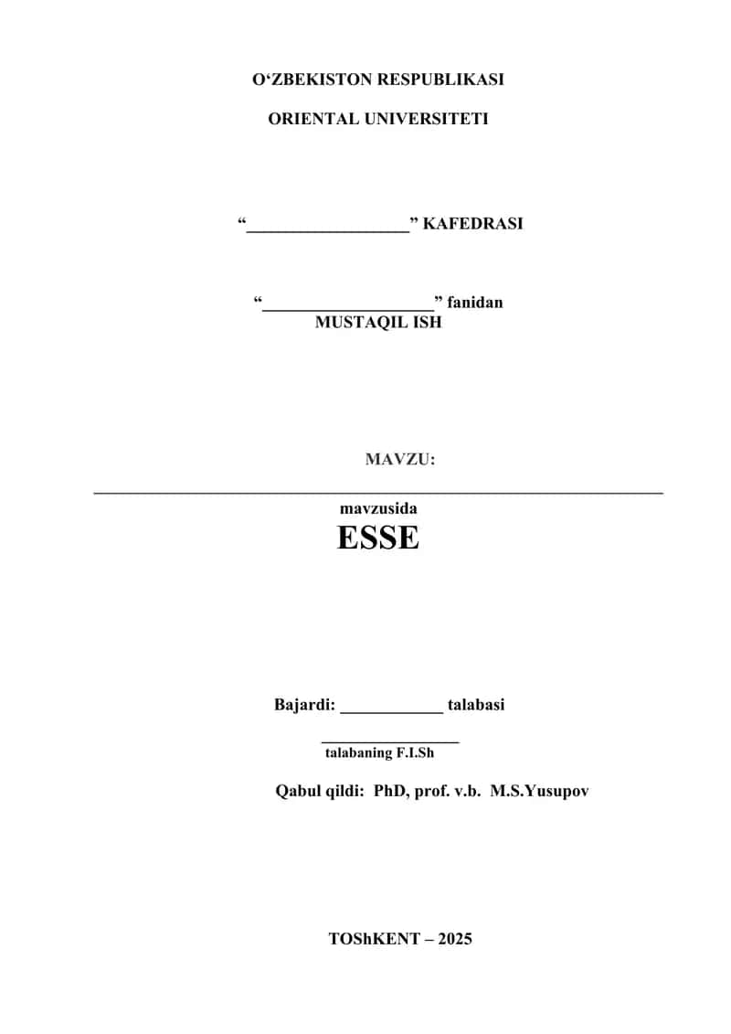 Agrar siyosat va qishloq xo'jaligini barqaror rivojlantirish muammolari.ESSAY