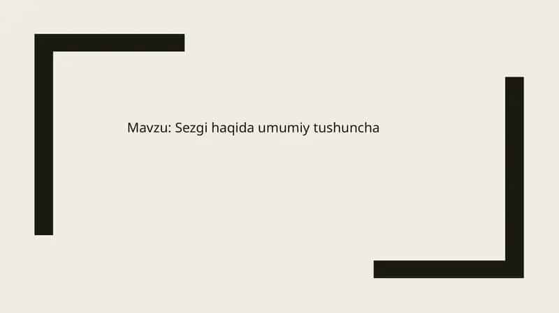 Sezgi haqida umumiy tushuncha